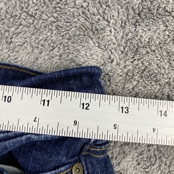 Levis Straight Jeans Womens 4 Short Blue Dark Wash Low Rise - Picture 7 of 15